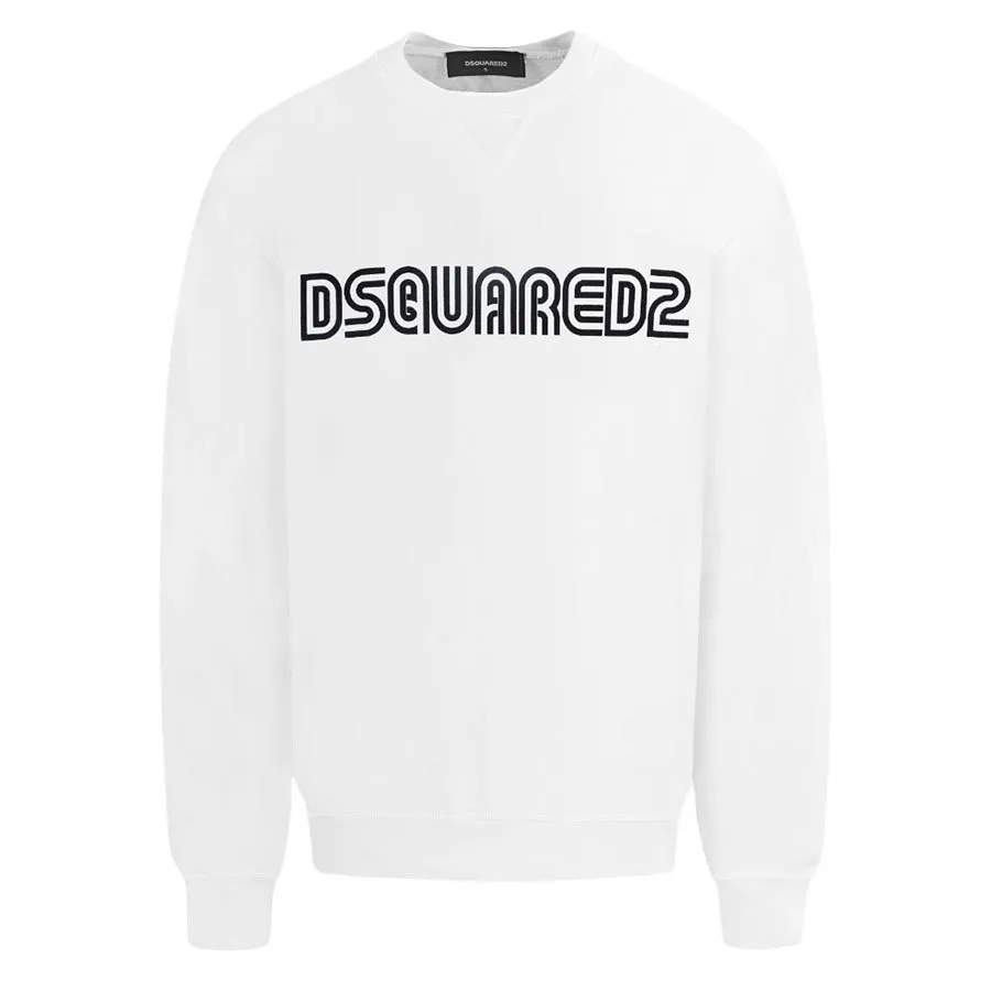 Áo Nỉ Sweater Nam Dsquared2 Logo Sweatshirt S71GU0563 Màu Trắng