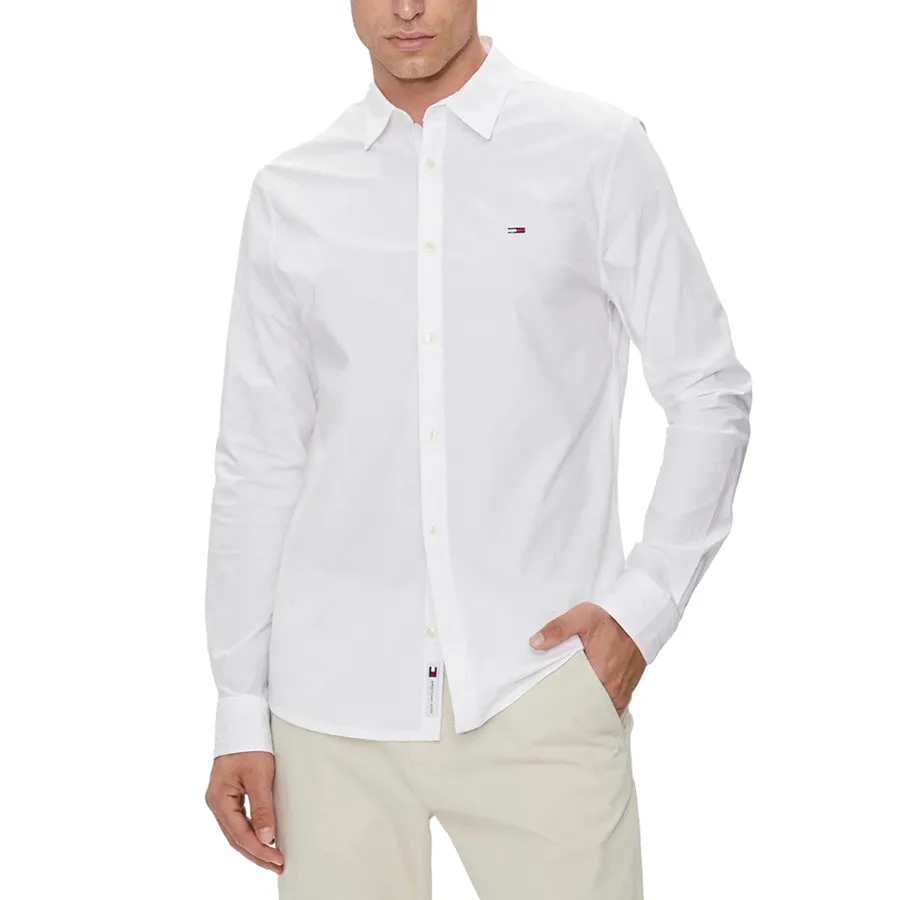 Áo Sơ Mi Dài Tay Nam Tommy Hilfiger Slim Fit Shirt DM0DM19519 475009_97 Màu Trắng Size L