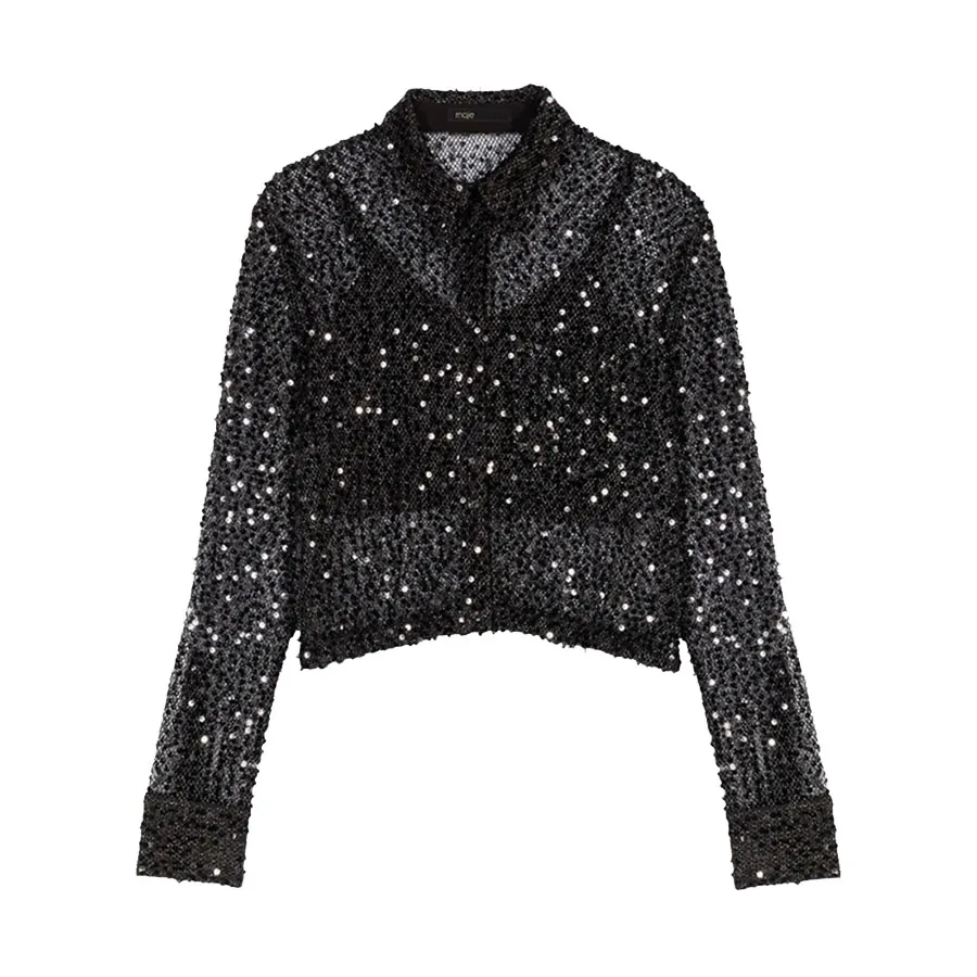 Áo Sơ Mi Nữ Maje Black - MFPCM00495 Màu Đen Size 2