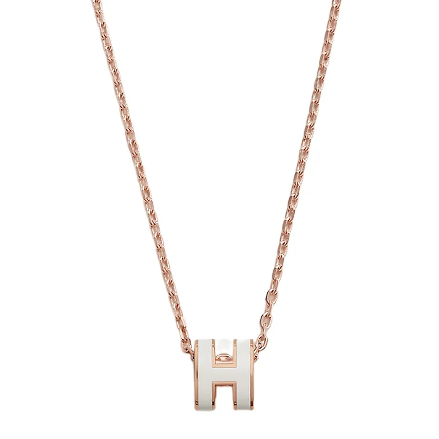 Dây Chuyền Nữ Hermès Mini Pop H Pendant H147992FO49 Blanc Màu Trắng/ Vàng Hồng N-HM