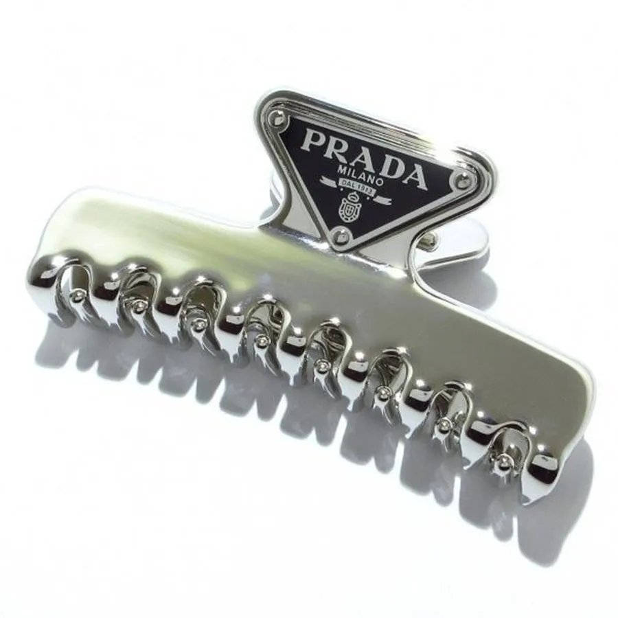 Kẹp Tóc Nữ Prada Barrette Màu Xanh Bạc