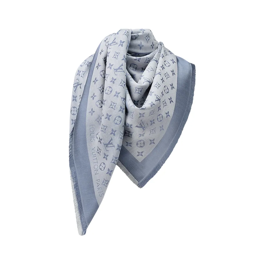 louis vuitton monogram shawl blue