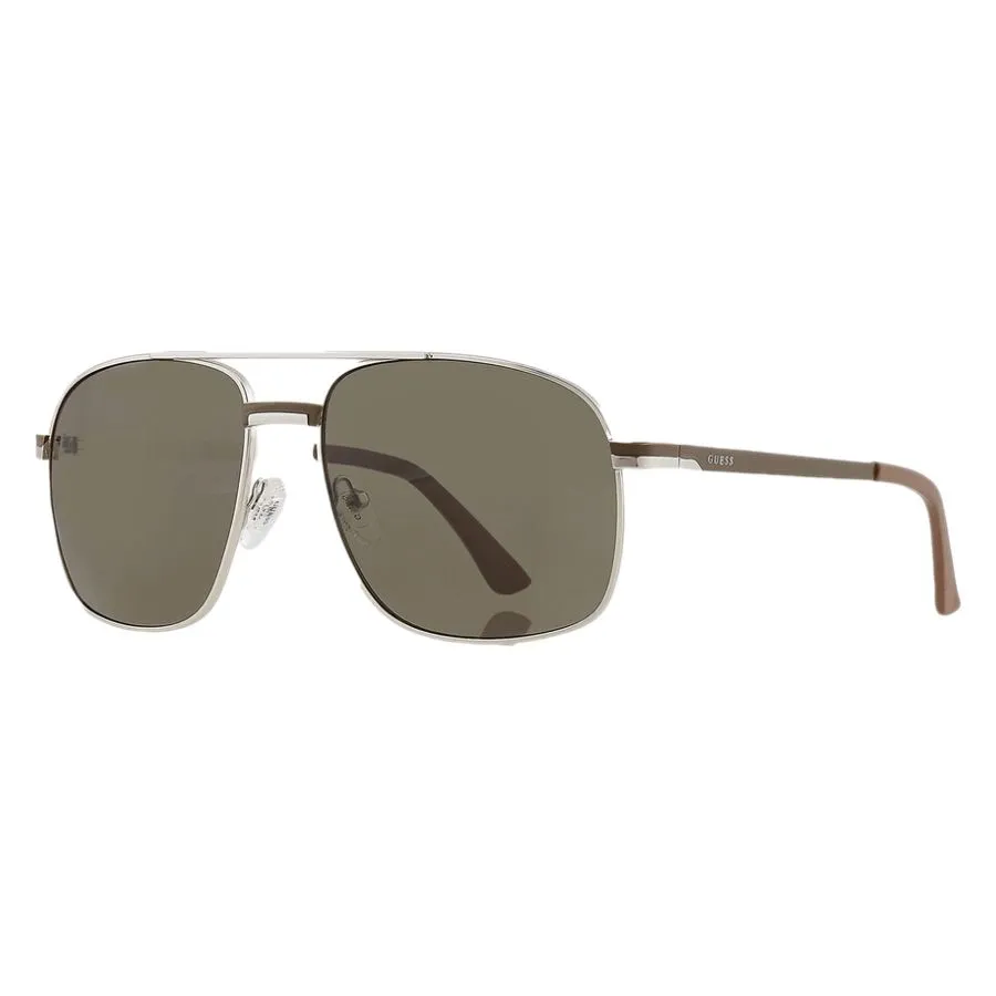 Kính Mát Nam Guess Factory Green Navigator Men's Sunglasses GF0238 11N 57 Màu Xanh Lá