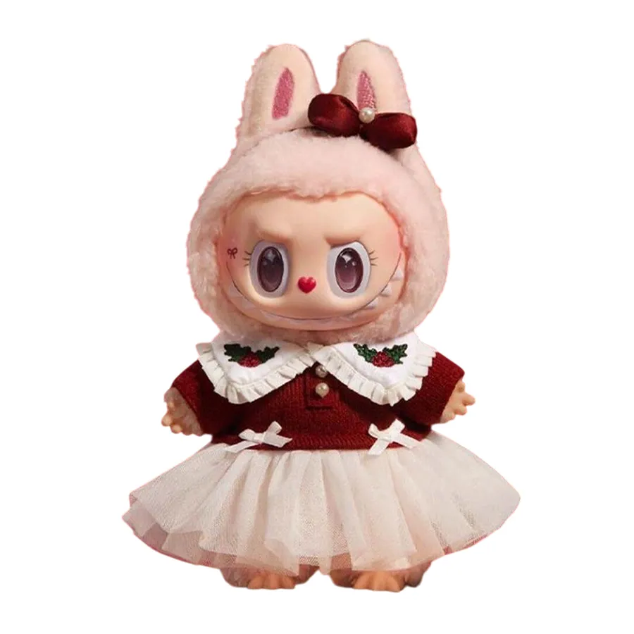 Móc Khoá Pop Mart Mokoko Twinkly Fairy Tale Vinyl Plush Doll Christmas Màu Trắng Phối Đỏ