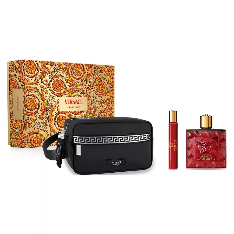 Set Nước Hoa Nam Versace Eros Flame EDP Giftset 3 Món | Vua Hàng Hiệu
