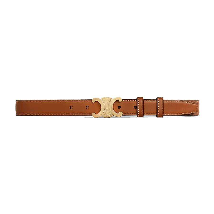 Thắt Lưng Nữ Celine Triomphe Belt In Smooth Calfskin Bản 2.5cm Màu Nâu Size 70