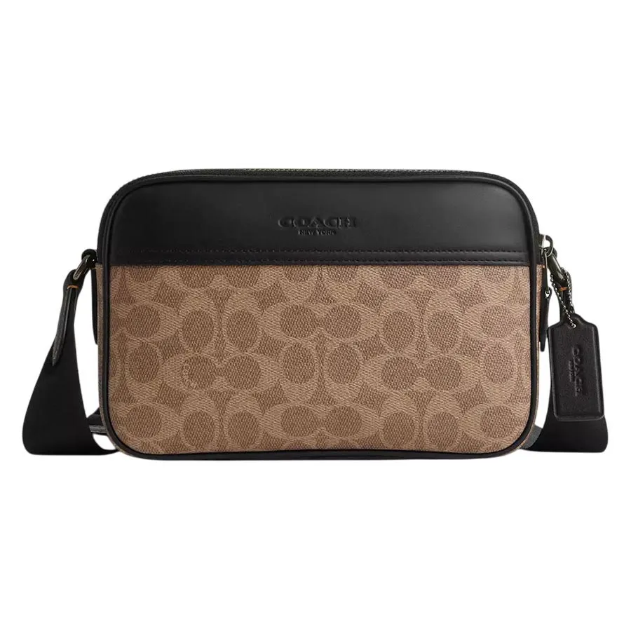 Túi Đeo Chéo Nam Coach Graham Crossbody Bag In Signature Canvas CV921 Màu Nâu