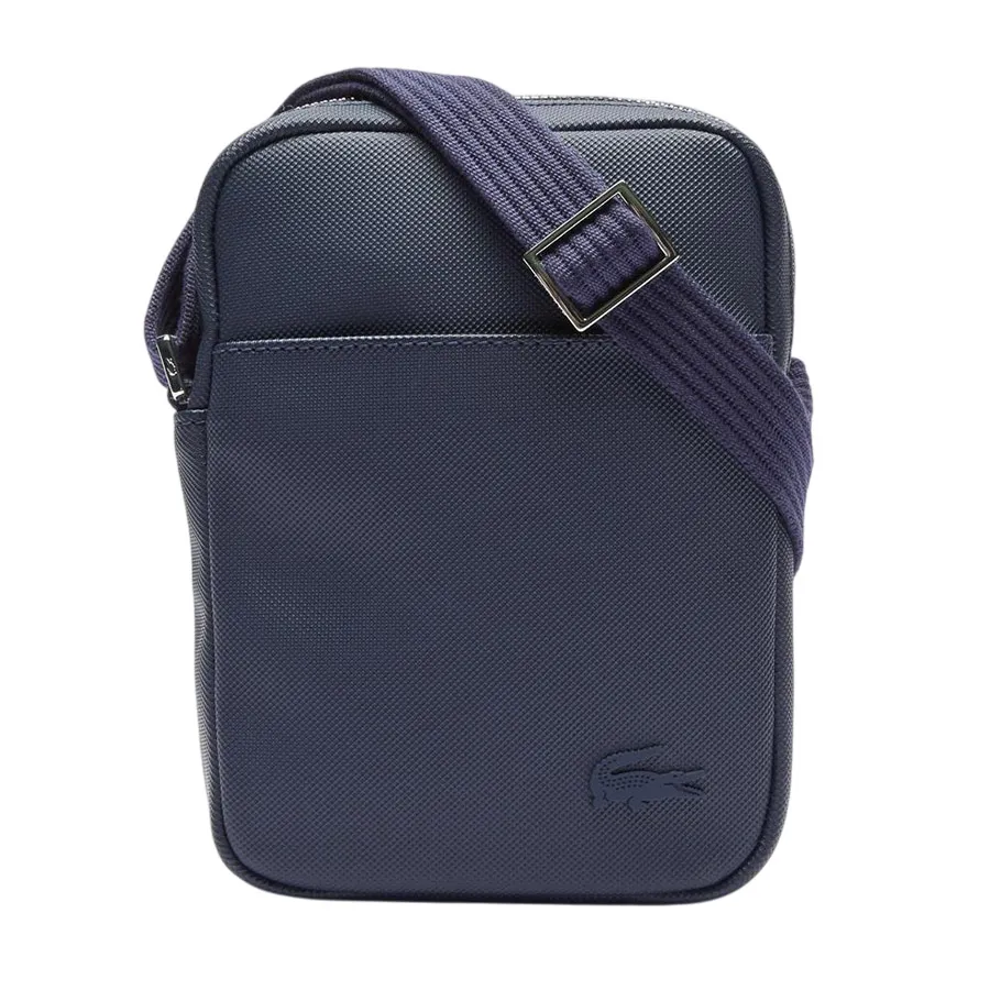 Túi Đeo Chéo Nam Lacoste Classic Petit Piqué Vertical Zip Bag NH2340HC 021 Màu Xanh Navy