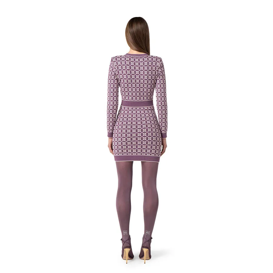 Váy Nữ Elisabetta Franchi Jacquard Knit With Logo
