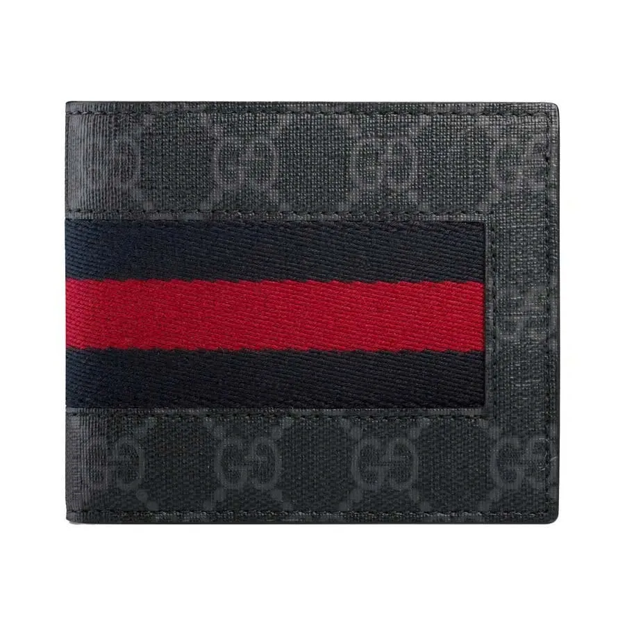 Ví Nam Gucci Ophidia GG Supreme Canvas Wallet With Black And Red Web 408827 KHN4N 1095 Màu Đen Xám N-TA