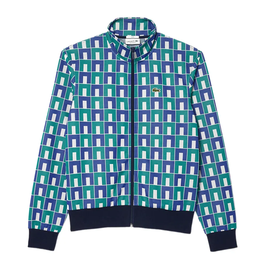Áo Khoác Lacoste Unisex Robert George Jacquard Motif Zipped Sweatshirt SH8646-IS8 Màu Xanh - Trắng Size M