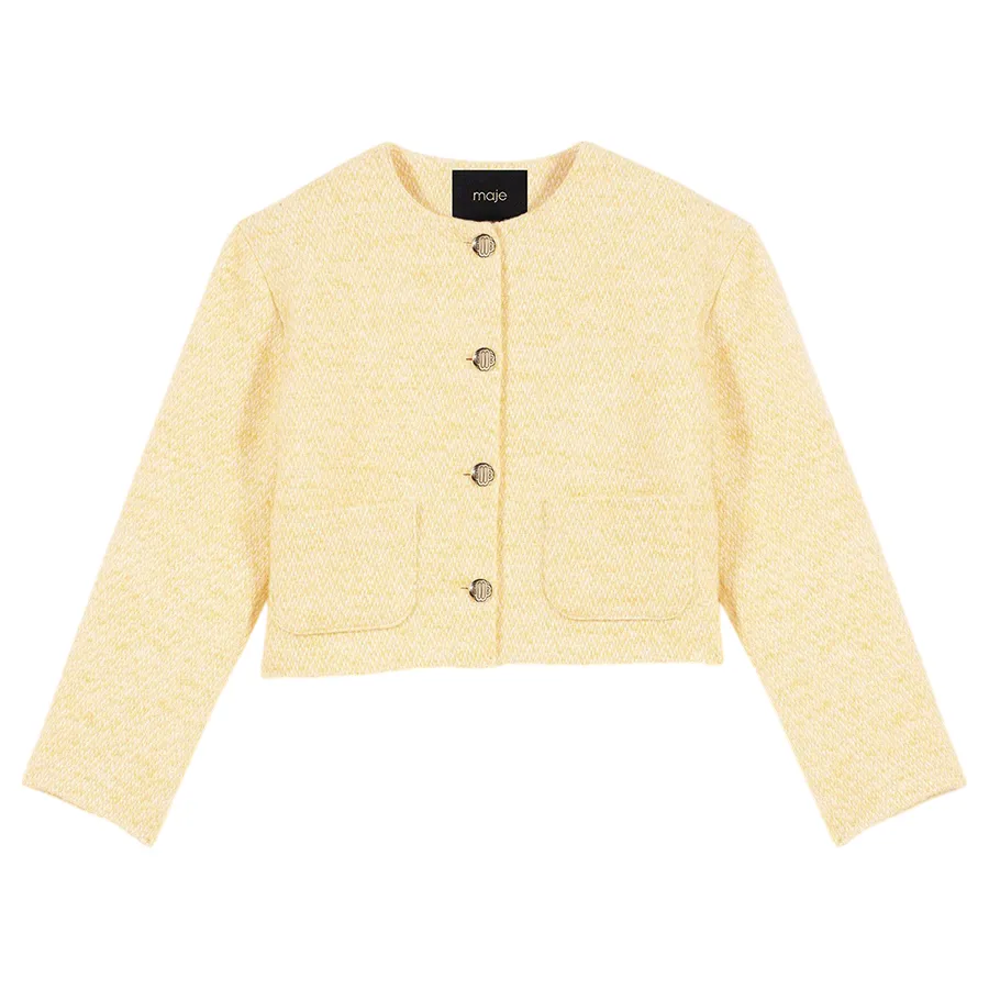 Áo Khoác Len Nữ Maje In Pale Yellow - MFPVE00497 Màu Vàng Size 38