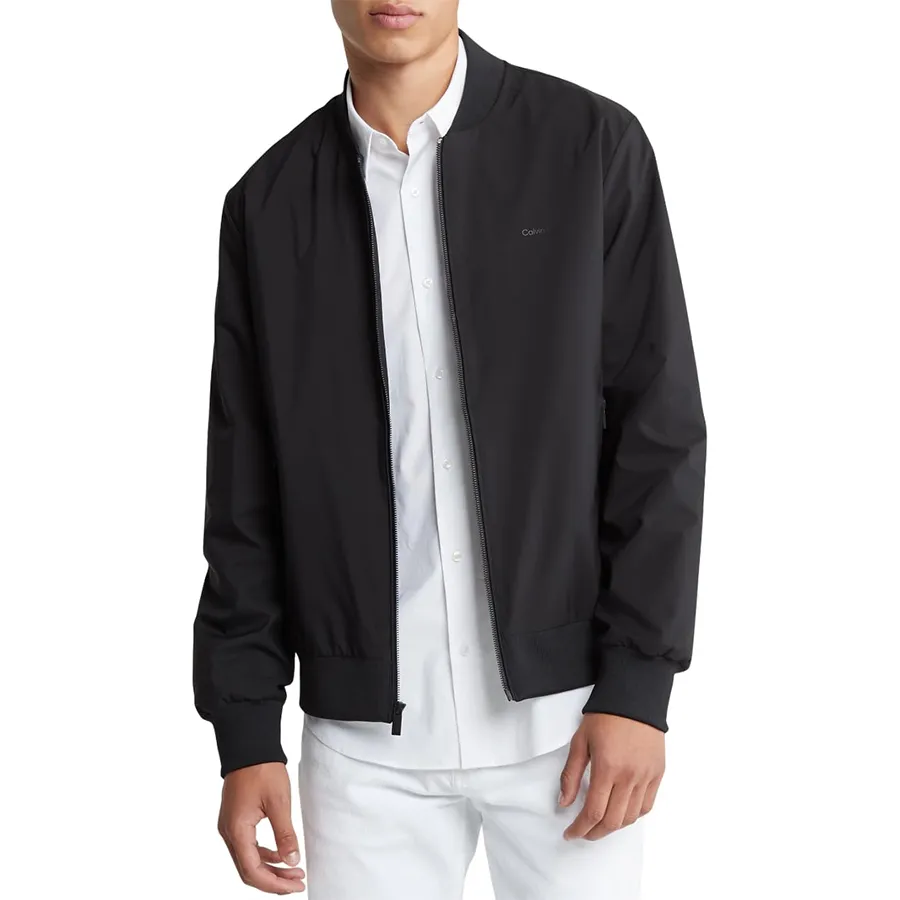 Áo Khoác Nam Calvin Klein CK Matte Logo Zip Bomber Jacket FM512 Màu Đen Size XS