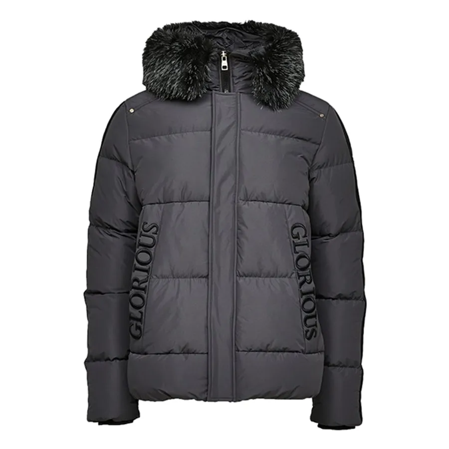 Áo Khoác Phao Nam Glorious Gangsta Omarez Short Puffer Jacket Light Jacket Asphalt GLE22T03E-C11 Màu Đen Xám Size XS
