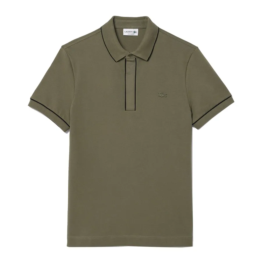 Áo Polo Nam Lacoste Regular Fit Paris Stretch Piqué PH8184 316 Tank Màu Xanh Rêu Size 4