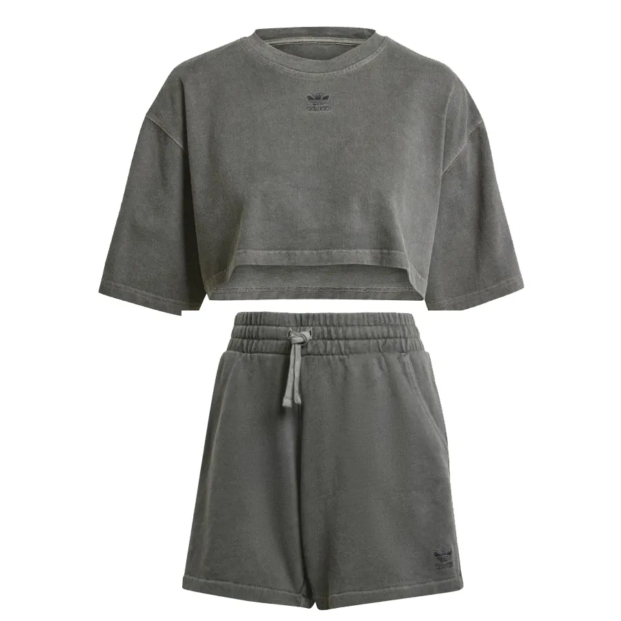 Bộ Quần Áo Cộc Tay Nữ Adidas IT9883-IT4284 Màu Ghi Đậm Size XS (Form Á ...