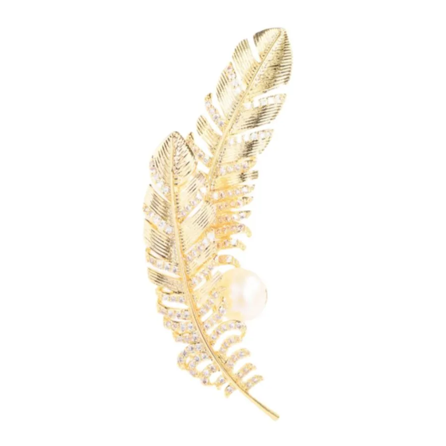 Cài Áo Nữ Meri Swaying Leaf BR854 Màu Vàng Gold