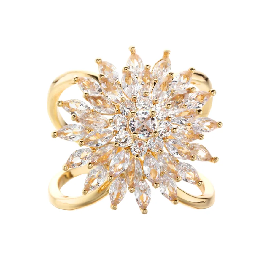 Cài Khăn Nữ Meri Sun Flower BR811 Màu Vàng Trắng