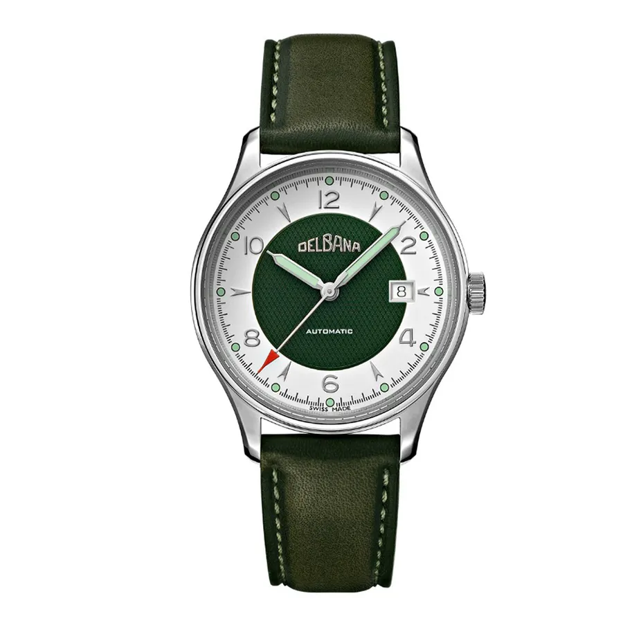 Đồng Hồ Nam Delbana Rotonda 40mm Watch 41603.722.6.149 Màu Xanh Rêu Phối Bạc