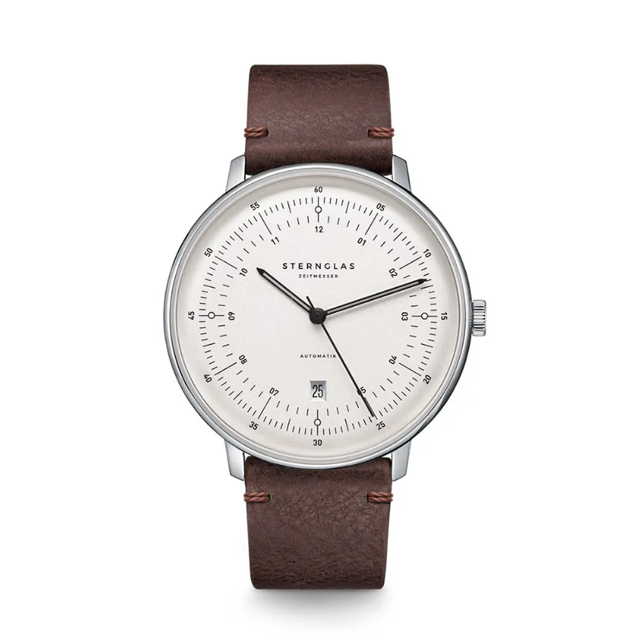 Đồng Hồ Nam Sternglas Hamburg Automatik Silver S02-HH10-VI11 - 42mm Màu Nâu Bạc