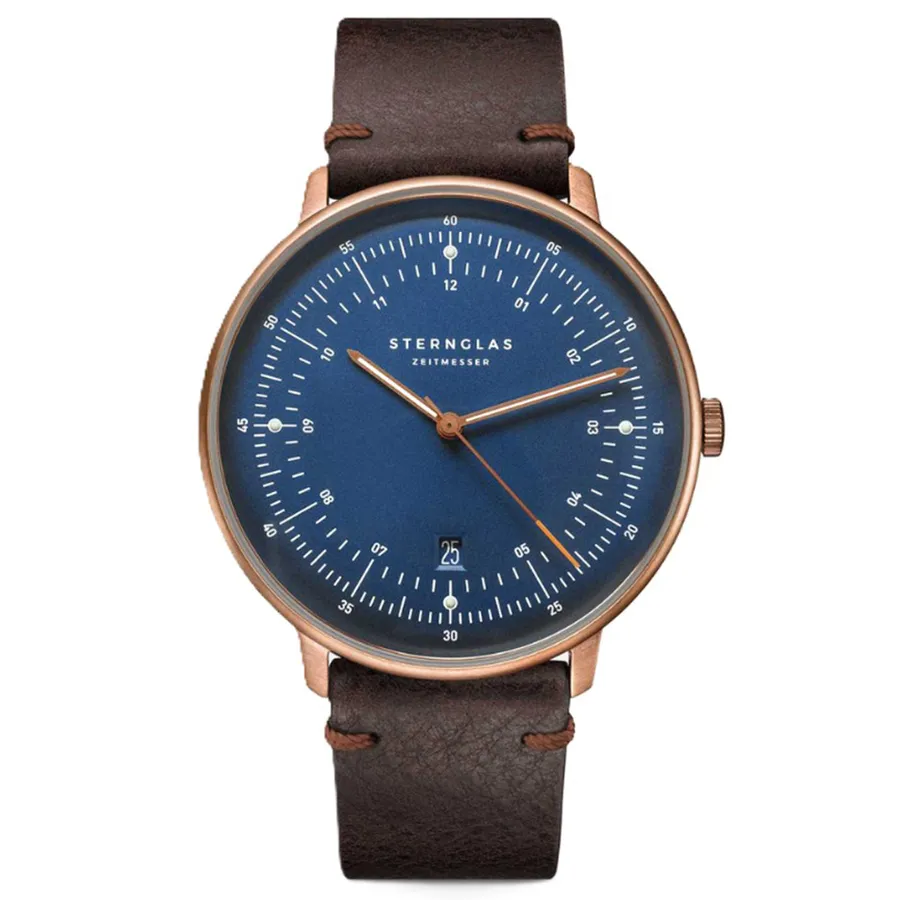 Đồng Hồ Nam Sternglas Hamburg Darkblue Bronze Quartz S01-HH27-VI17 42mm Màu Nâu Xanh