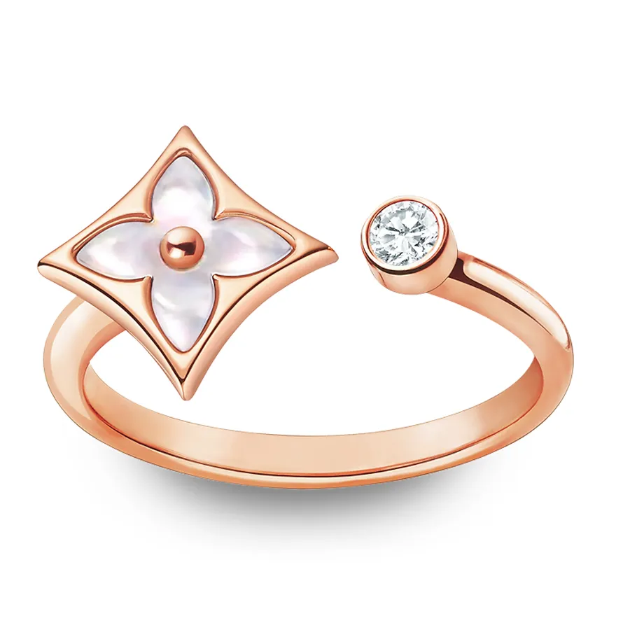 Nhẫn Nữ Jewery Luxury Color Blossom Mini Star Q9S80H Màu Vàng Hồng