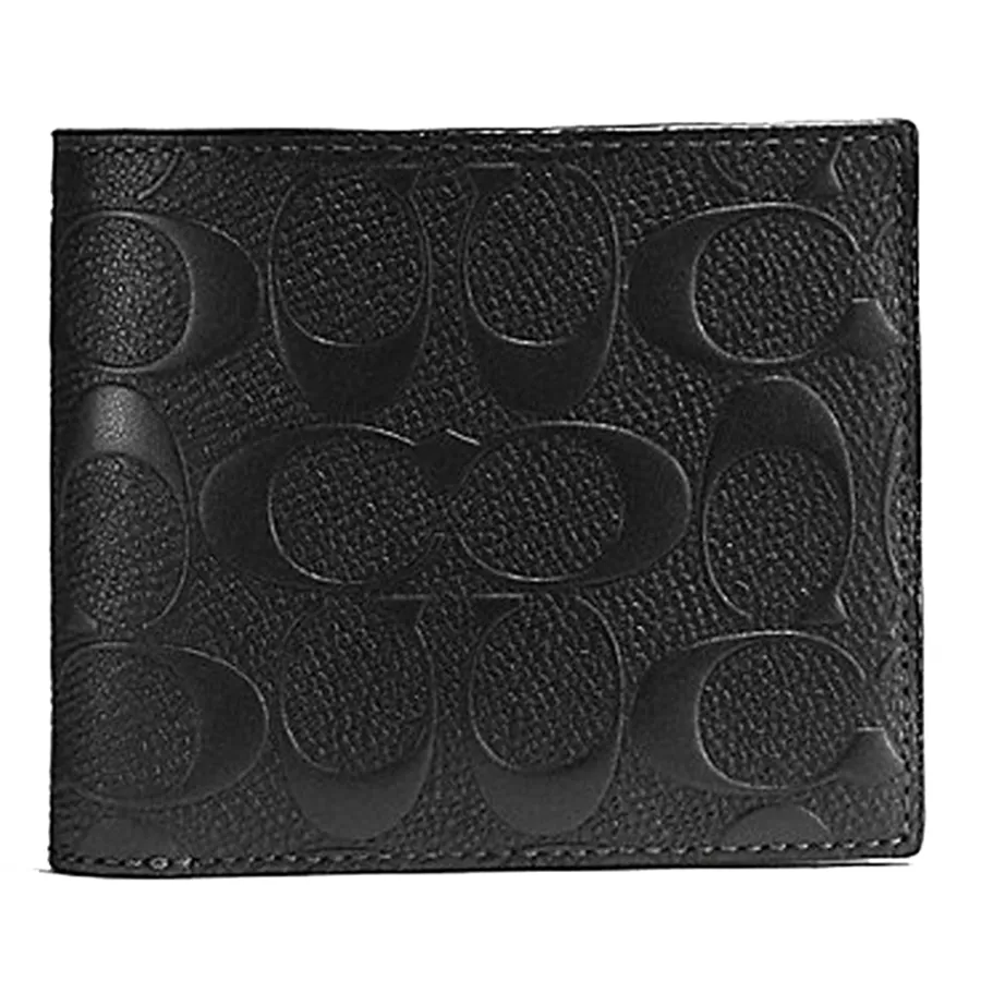 Ví Nam Coach 3 In 1 Wallet In Signature Leather F75371 Black Gift Set Màu Đen N-OS