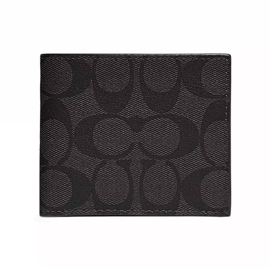 Ví Nam Coach Id Billfold Wallet In Signature Canvas 66551-1 Màu Đen N-OS