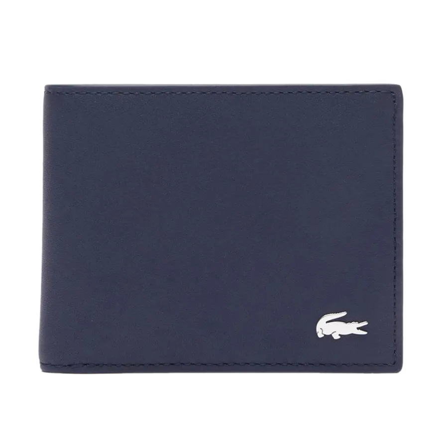 Ví Nam Lacoste Men's Fitzgerald Leather Billfold With ID Card Holder NH1407FG 021 Màu Xanh Navy N-TL