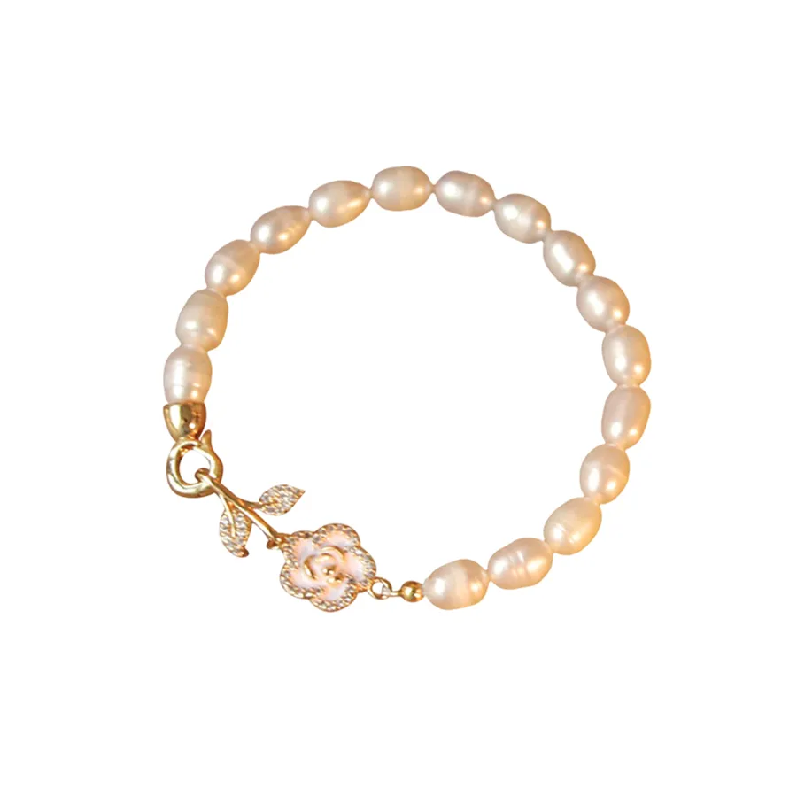 Vòng Đeo Tay Nữ Kya Jewel Pearl Blossom PB16 Màu Trắng