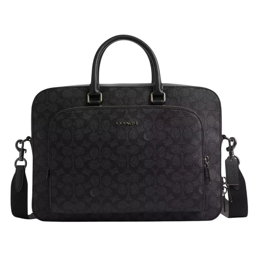 Cặp xách tay nam Coach Ethan Brief In Signature Canvas CV916 màu đen