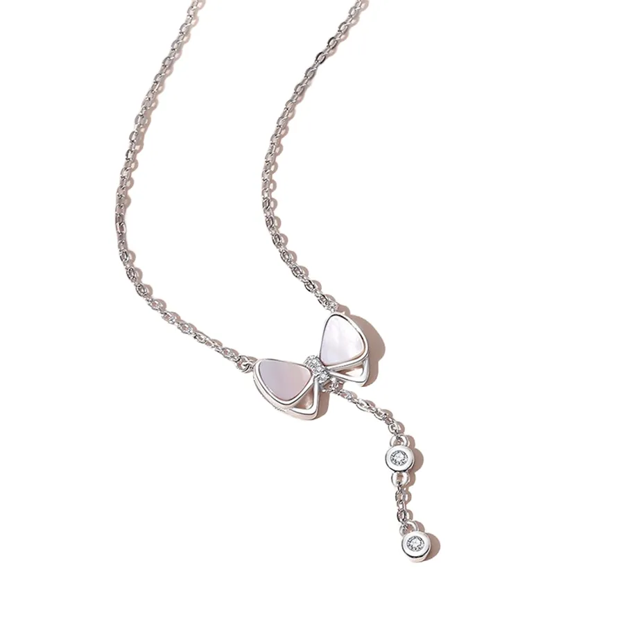 Dây Chuyền Nữ Lili Jewelry Nơ Raelyn LILI_093666 Màu Bạc Vua