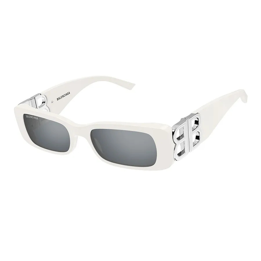 Kính Mát Balenciaga BB0096S 011 Sunglasses Màu Trắng - Bạc