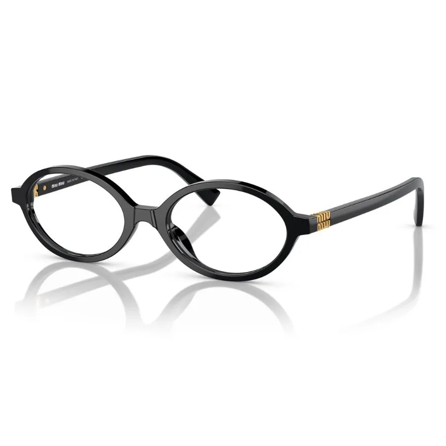 Kính Mắt Cận Nữ Miu Miu Oval Eyeglasses VMU01X 1AB101 Màu Đen