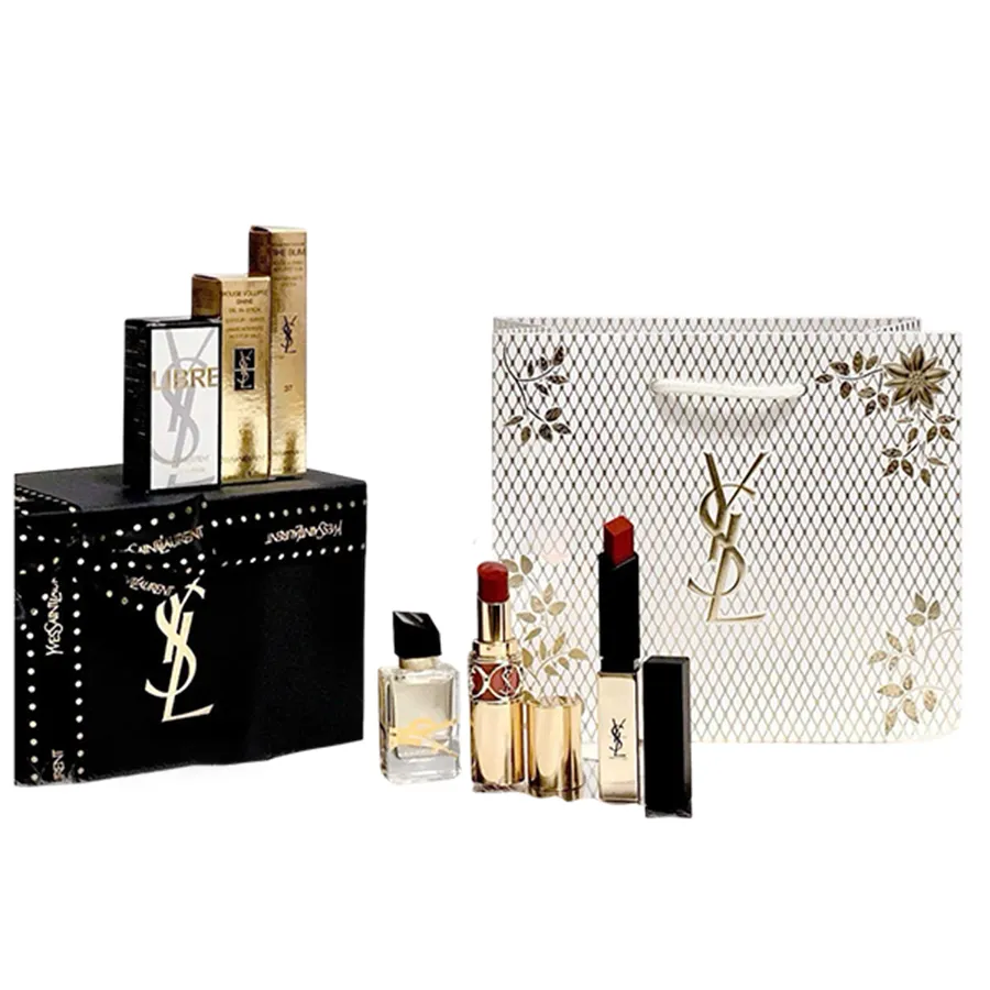 Set Son Yves Saint Laurent YSL Rouge Shine 130 Burnt Suede + Slim 37 Red On Fire The Slim Matte Và Nước