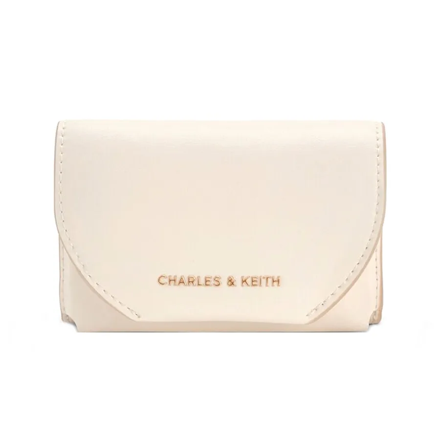 Ví Nữ Charles & Keith CNK Enola Front Flap Wallet CK6-10770658 Cream Màu Kem