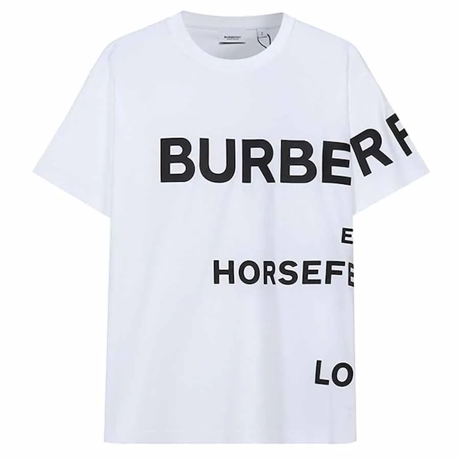 Áo Phông Burberry Print Horseferry 80406911 TShirt Màu Trắng Size XXS D-HY
