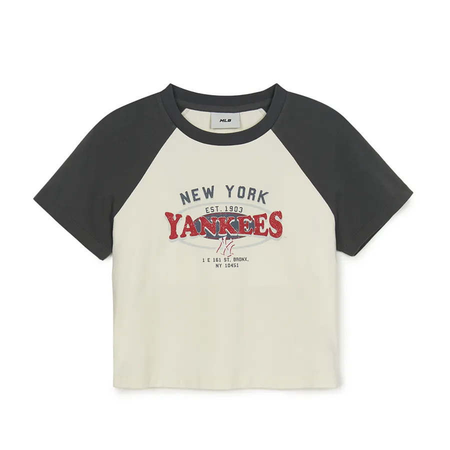 Áo Phông Nữ MLB Raglan Classic Varsity Washing New York Yankees T