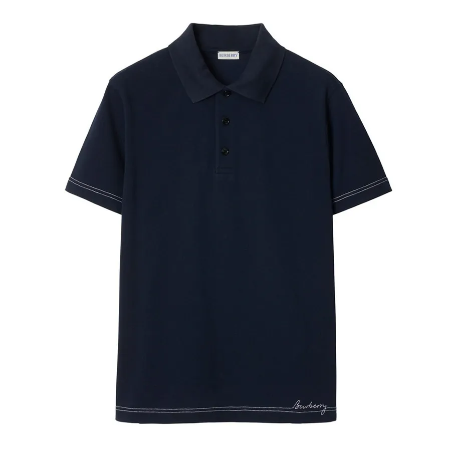 Áo Polo Nam Burberry Shirt Màu Xanh Navy Size XS N-TH