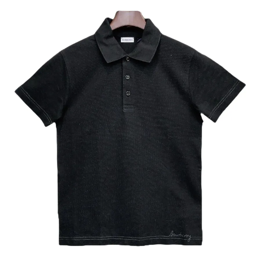 Áo Polo Nam Burberry Striped Cotton Polo Shirt Màu Đen Size XS N-TH