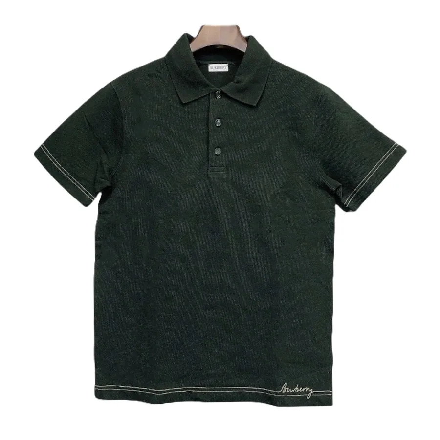 Áo Polo Nam Burberry Striped Cotton Polo Shirt Màu Xanh Đậm Size S N-TH
