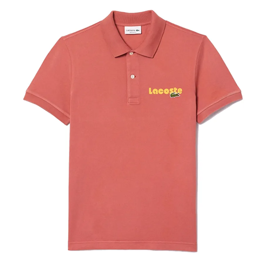 Áo Polo Nam Lacoste Men's Washed Effect Cotton Piqué PH7426 ZV9 Màu Đỏ Gạch Size 3