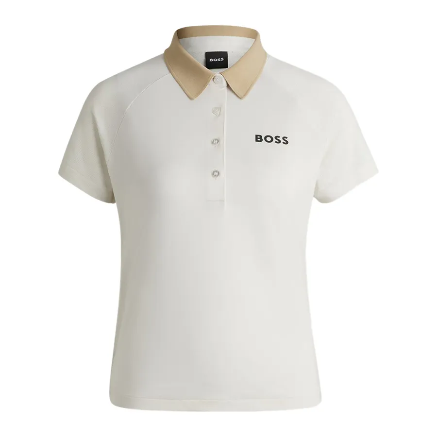 Áo Polo Nữ Hugo Boss Colour-Blocked Active Polo Shirt With Logo Detail 50540217 118 Màu Trắng Size S