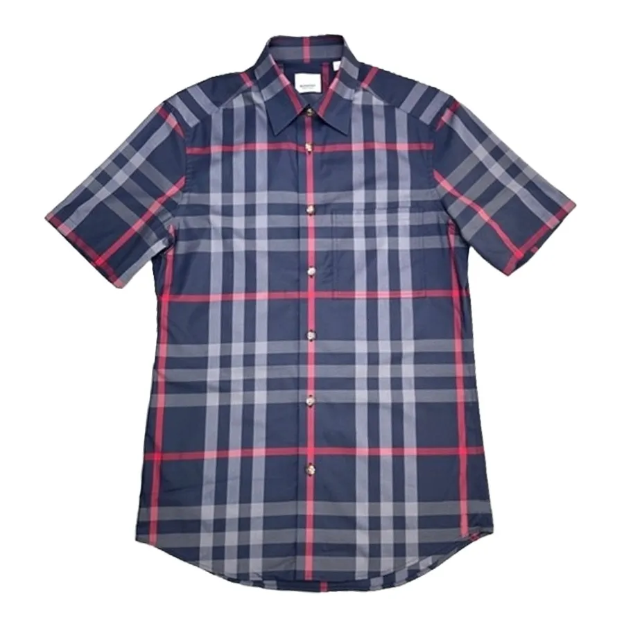 Áo Sơ Mi Nam Burberry With Vintage Navy 8084292 Màu Kẻ Xanh Navy Size XS
