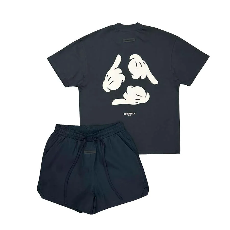 Bộ Quần Áo Cộc Tay Innersect Charcoal Logo Màu Đen Size S