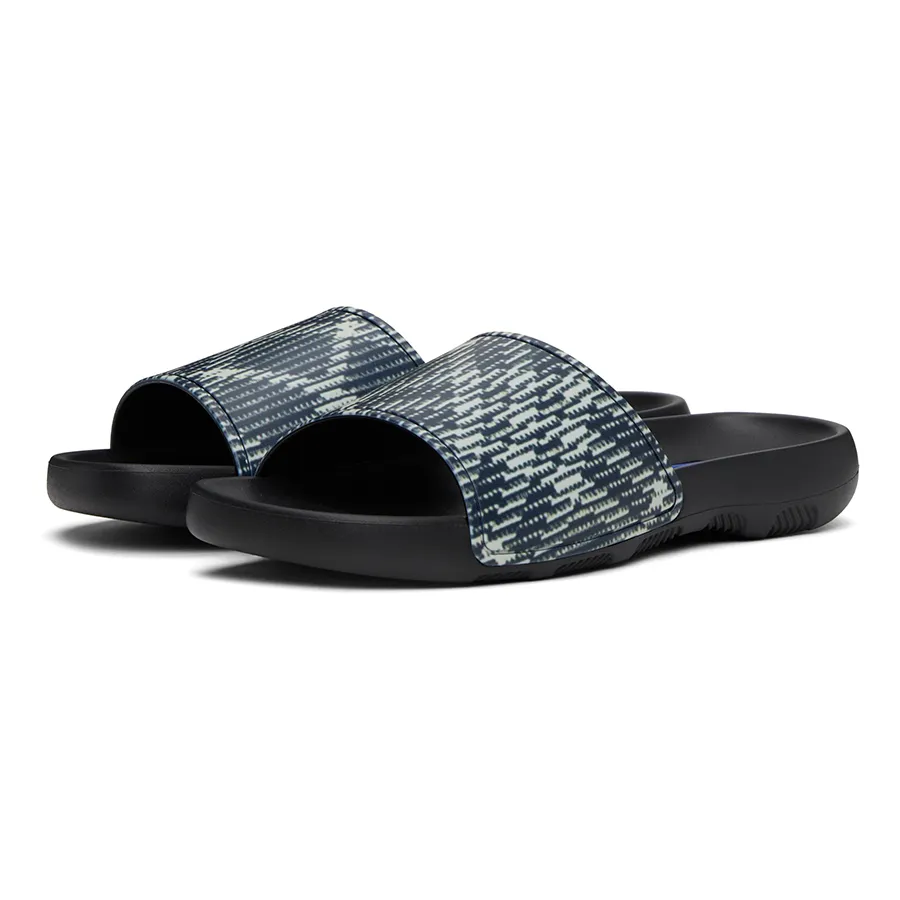 Dép Nam Burberry Dive Slide Check Màu Xanh Đen N-LV