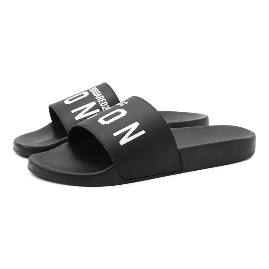 Dép Nam Dsquared2 Icon Logo Rubber Slide FFM0016 17200001 Màu Đen Size 41 D-DA