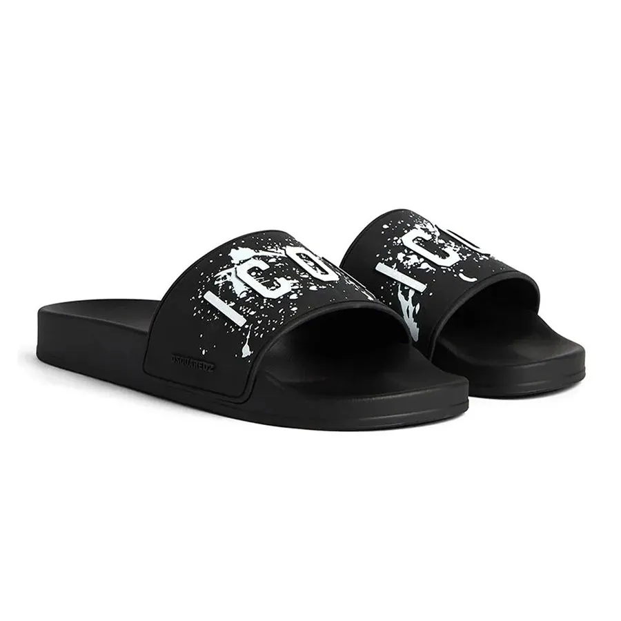 Dép Nam Dsquared2 Icon Splash Slides FFM0023172055732124 Màu Đen Size ...