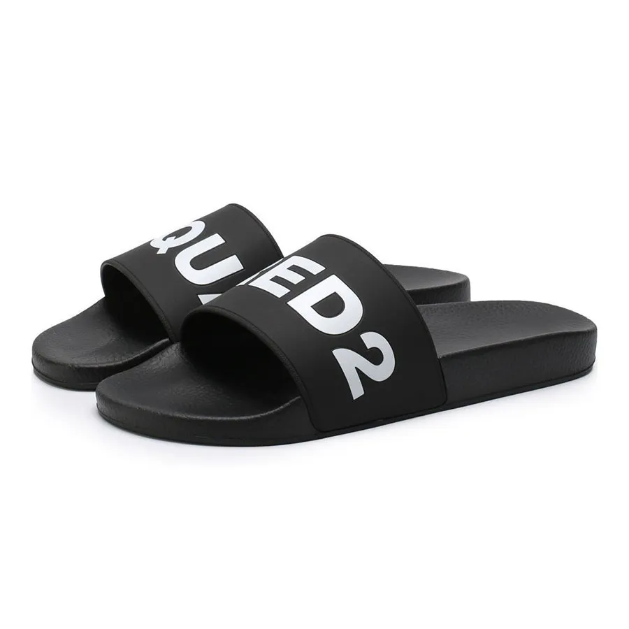 Dép Nam Dsquared2 Logo Rubber Slide FFM0101 17200001 Màu Đen Size 40 D-DA