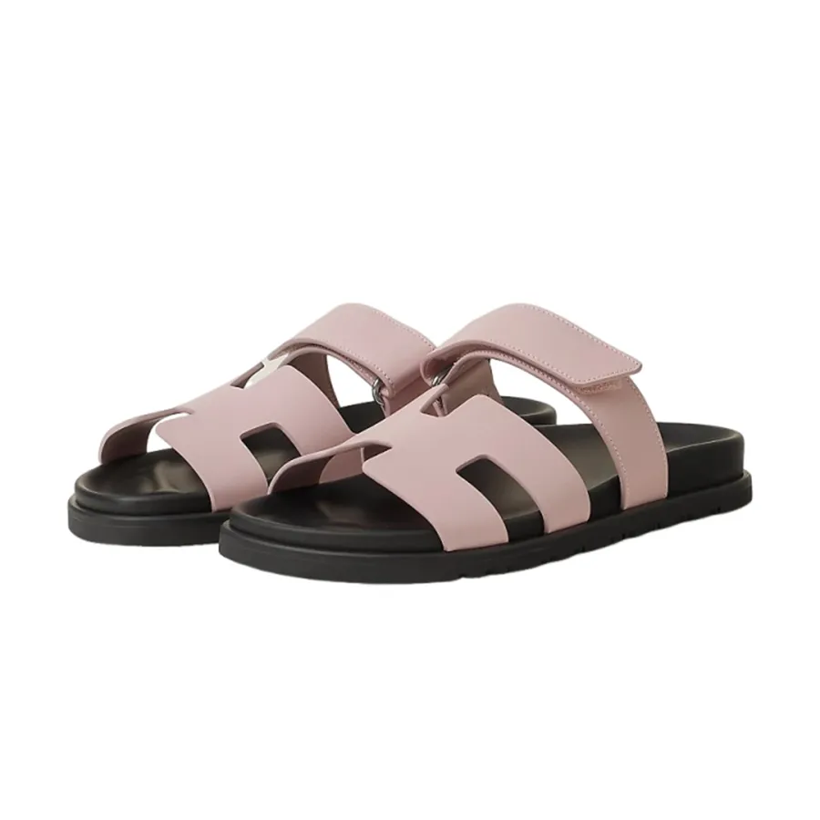 Dép Nữ Hermès Chypre Sandal Rose Cancan Màu Hồng/Đen Size 36 D-PT